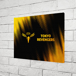 Холст прямоугольный Tokyo Revengers - gold gradient: надпись и символ, цвет: 3D-принт — фото 2