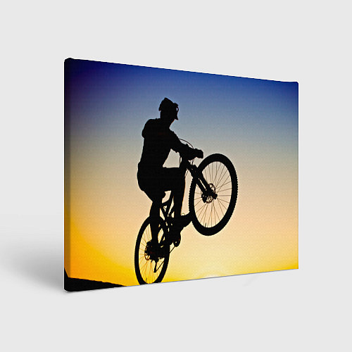 Картина прямоугольная Прыжок велосипедиста / 3D-принт – фото 1