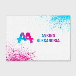 Холст прямоугольный Asking Alexandria neon gradient style: надпись и с, цвет: 3D-принт — фото 2