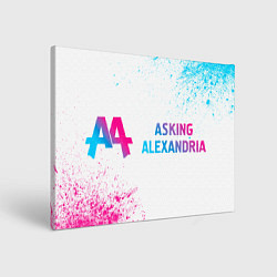 Холст прямоугольный Asking Alexandria neon gradient style: надпись и с, цвет: 3D-принт