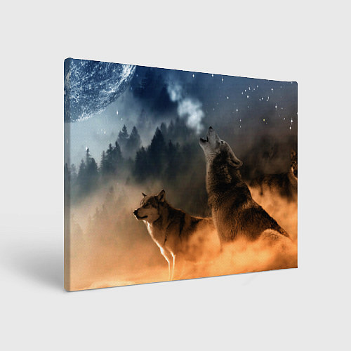 Картина прямоугольная Волки на севере / 3D-принт – фото 1