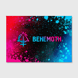 Холст прямоугольный Behemoth - neon gradient: надпись и символ, цвет: 3D-принт — фото 2