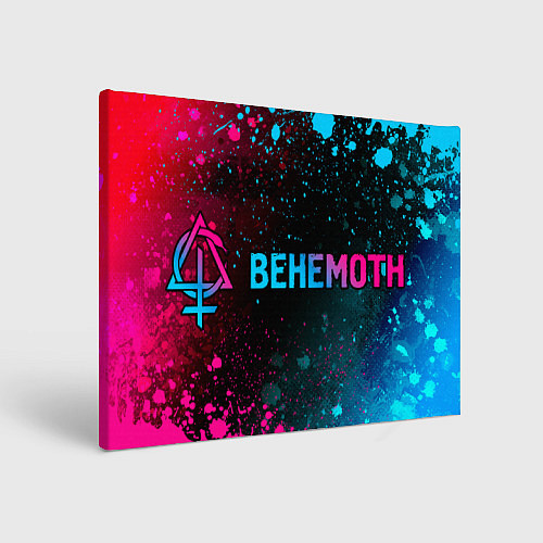 Картина прямоугольная Behemoth - neon gradient: надпись и символ / 3D-принт – фото 1