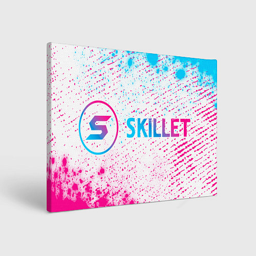 Картина прямоугольная Skillet neon gradient style: надпись и символ / 3D-принт – фото 1