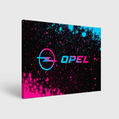 Картина прямоугольная Opel - neon gradient: надпись и символ / 3D-принт – фото 1