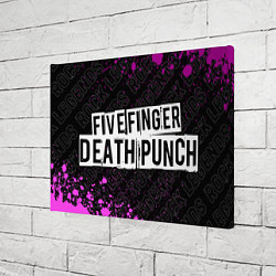 Холст прямоугольный Five Finger Death Punch rock legends: надпись и си, цвет: 3D-принт — фото 2