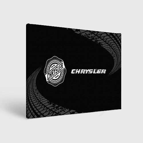 Картина прямоугольная Chrysler speed на темном фоне со следами шин: надп / 3D-принт – фото 1