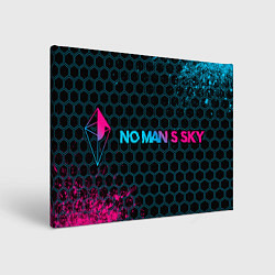 Картина прямоугольная No Mans Sky - neon gradient: надпись и символ