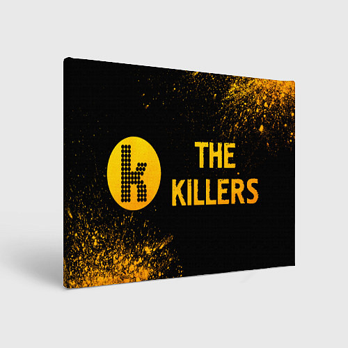 Картина прямоугольная The Killers - gold gradient: надпись и символ / 3D-принт – фото 1