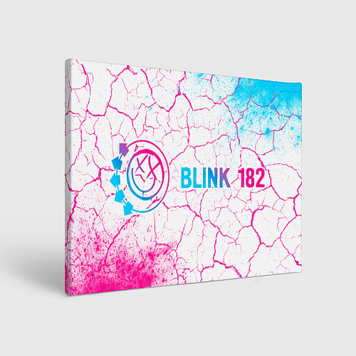 Картина прямоугольная Blink 182 neon gradient style: надпись и символ / 3D-принт – фото 1