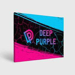 Картина прямоугольная Deep Purple - neon gradient: надпись и символ