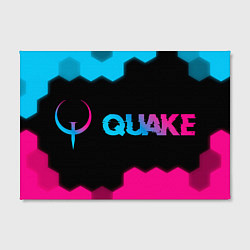 Холст прямоугольный Quake - neon gradient: надпись и символ, цвет: 3D-принт — фото 2