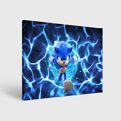 Холст прямоугольный Sonic electric waves, цвет: 3D-принт
