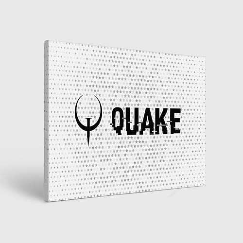 Картина прямоугольная Quake glitch на светлом фоне: надпись и символ / 3D-принт – фото 1