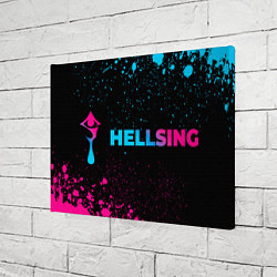 Холст прямоугольный Hellsing - neon gradient: надпись и символ, цвет: 3D-принт — фото 2