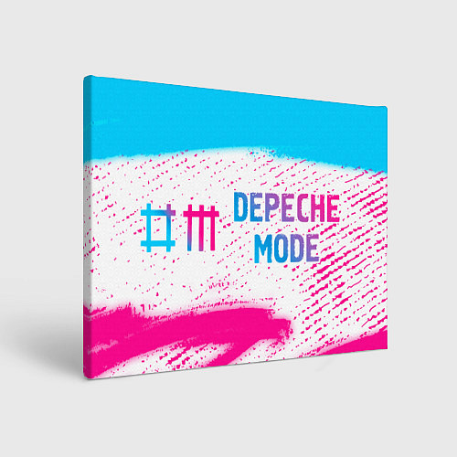 Картина прямоугольная Depeche Mode neon gradient style: надпись и символ / 3D-принт – фото 1