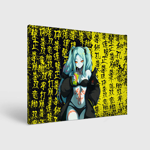 Картина прямоугольная Ребекка в куртке самурая - Киберпанк / 3D-принт – фото 1