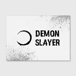 Холст прямоугольный Demon Slayer glitch на светлом фоне: надпись и сим, цвет: 3D-принт — фото 2