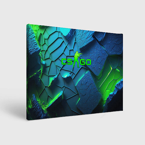 Картина прямоугольная CS GO blue green style / 3D-принт – фото 1