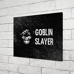 Холст прямоугольный Goblin Slayer glitch на темном фоне: надпись и сим, цвет: 3D-принт — фото 2
