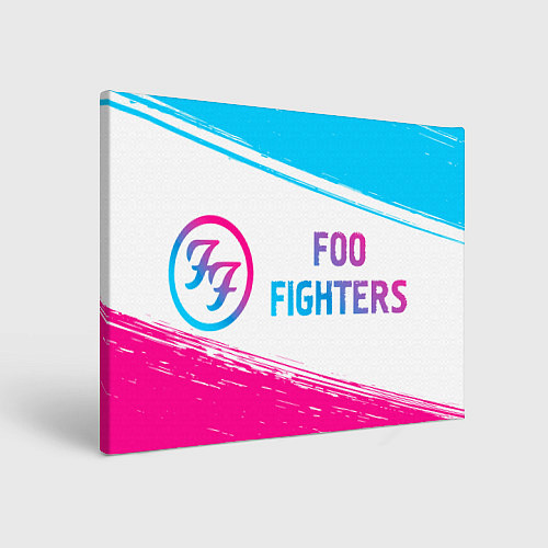 Картина прямоугольная Foo Fighters neon gradient style: надпись и символ / 3D-принт – фото 1