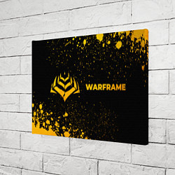 Холст прямоугольный Warframe - gold gradient: надпись и символ, цвет: 3D-принт — фото 2