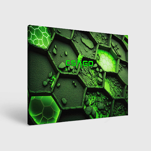 Картина прямоугольная CSGO green abstract / 3D-принт – фото 1