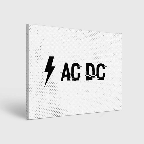 Картина прямоугольная AC DC glitch на светлом фоне: надпись и символ / 3D-принт – фото 1
