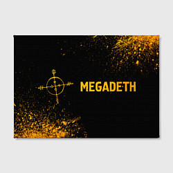 Холст прямоугольный Megadeth - gold gradient: надпись и символ, цвет: 3D-принт — фото 2