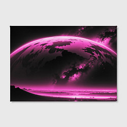 Холст прямоугольный Сай фай пейзаж в черно розовых тонах, цвет: 3D-принт — фото 2