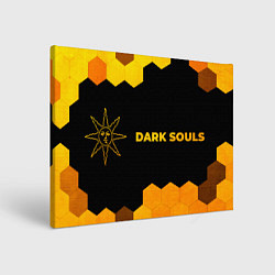 Картина прямоугольная Dark Souls - gold gradient: надпись и символ