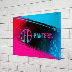 Холст прямоугольный Pantera - neon gradient: надпись и символ, цвет: 3D-принт — фото 2