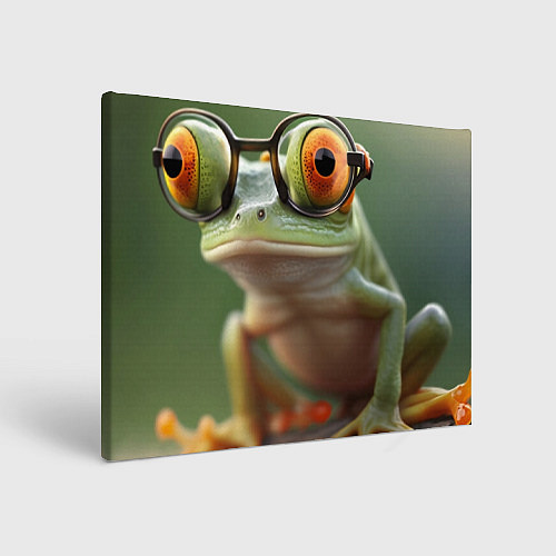 Картина прямоугольная Забавная лягушка в очках / 3D-принт – фото 1