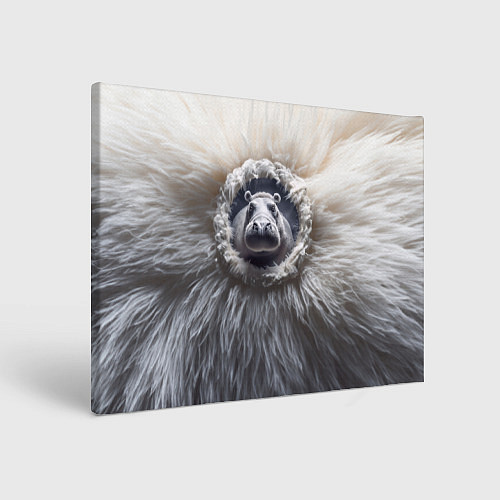 Картина прямоугольная Брутальный бегемот / 3D-принт – фото 1