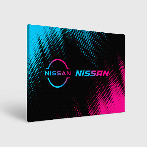 Картина прямоугольная Nissan - neon gradient: надпись и символ / 3D-принт – фото 1