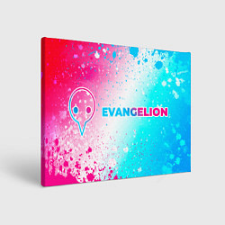 Картина прямоугольная Evangelion neon gradient style: надпись и символ