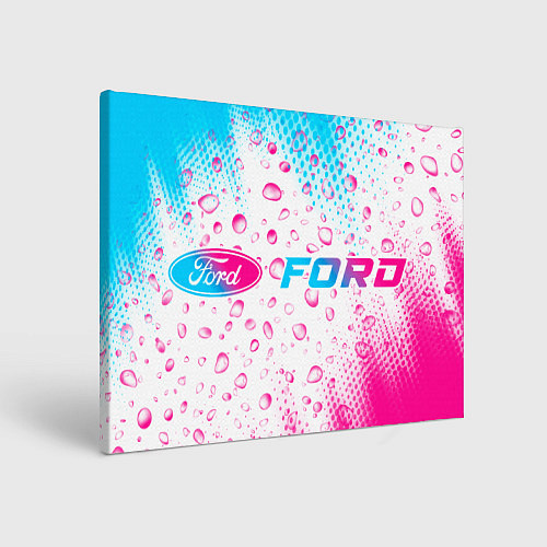 Картина прямоугольная Ford neon gradient style: надпись и символ / 3D-принт – фото 1