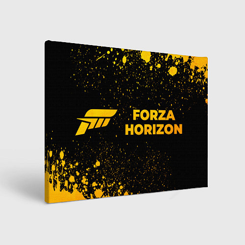 Картина прямоугольная Forza Horizon - gold gradient: надпись и символ / 3D-принт – фото 1
