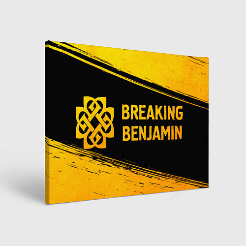 Картина прямоугольная Breaking Benjamin - gold gradient: надпись и симво / 3D-принт – фото 1