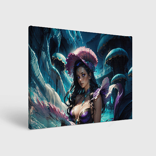 Картина прямоугольная Девушка фэнтази с фиолетовыми волосами / 3D-принт – фото 1
