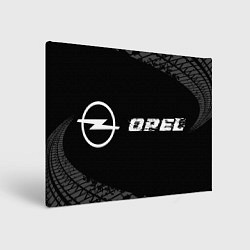 Картина прямоугольная Opel speed на темном фоне со следами шин: надпись
