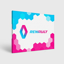 Картина прямоугольная Renault neon gradient style: надпись и символ