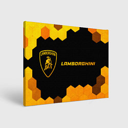 Картина прямоугольная Lamborghini - gold gradient: надпись и символ