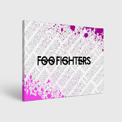 Холст прямоугольный Foo Fighters rock legends: надпись и символ, цвет: 3D-принт
