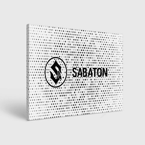 Картина прямоугольная Sabaton glitch на светлом фоне: надпись и символ / 3D-принт – фото 1