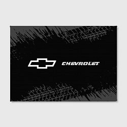 Холст прямоугольный Chevrolet speed на темном фоне со следами шин: над, цвет: 3D-принт — фото 2