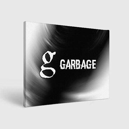 Картина прямоугольная Garbage glitch на темном фоне: надпись и символ / 3D-принт – фото 1
