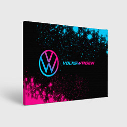 Картина прямоугольная Volkswagen - neon gradient: надпись и символ