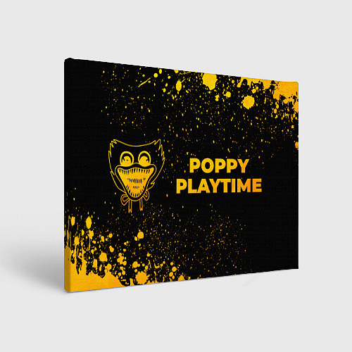 Картина прямоугольная Poppy Playtime - gold gradient: надпись и символ / 3D-принт – фото 1