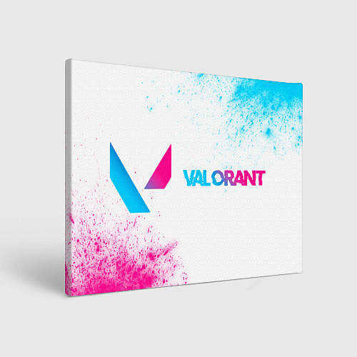 Картина прямоугольная Valorant neon gradient style: надпись и символ / 3D-принт – фото 1